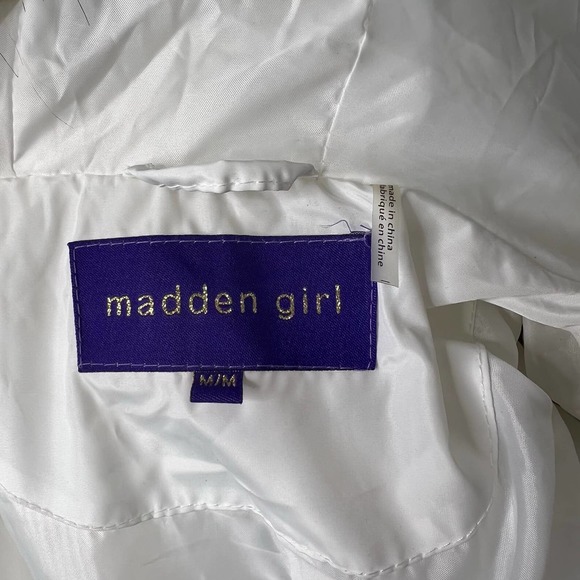 Madden Girl White Long Puffer Coat - Picture 8 of 11